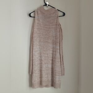 No Comment Sweater Dress Women Medium Beige Knit Academia Party Fall Casual Y2K